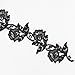 Floral Motifs Boho Black Lace Applique Trim Flower Embroidery Applique Sewing Craft,2 Yards