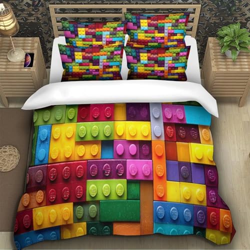 Housse de couette 3D facile à laver lit ado drap microfibre 260x220