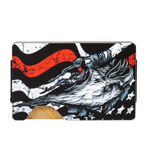 Image of Minimalist Wallet for Men, Slim Metal RFID Blocking Wallet Credit Card Holder Money Clip & Cash Strap, Scratch-Resistant Holds 15 Cards,Ideal Gift for Men | Patriot Reline Eagle