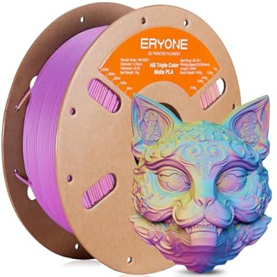 ERYONE Matte Tri Color PLA Filament 3D Printer 1.75mm +/- 0.03mm, Multicolor...