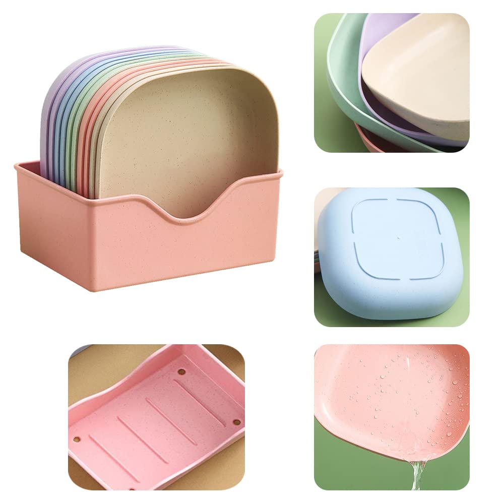 10 Pezzi Piatti Da Dessert, Piatti Quadrati Da Dessert Con Scolapiatti, Riutilizzabile Piatti, Piatti Da Colazione, Per Torte, Dolci, Pasta, Frutta, Cucina, Piatti