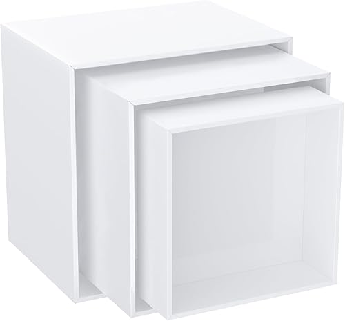 Miniatura 7 de Elevadores de buffet, elevadores de alimentos para mesa de bufé, elevadores blancos para figuras de exhibición, coleccionables, joyas, cubo