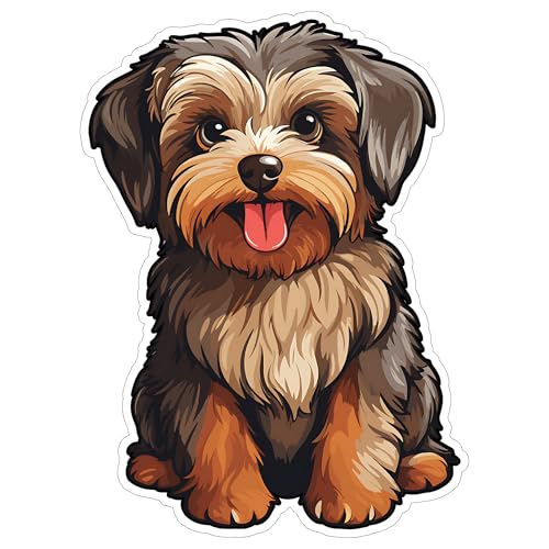 Morkie Sticker 4 Inch Morkie Lover Maltese Yorkie Mix Designer Dog - Waterproof Animal Vinyl Decal for Laptop Water Bottle Car Tumbler - Durable Aesthetic Long-Lasting Stickers for Adults ID44990