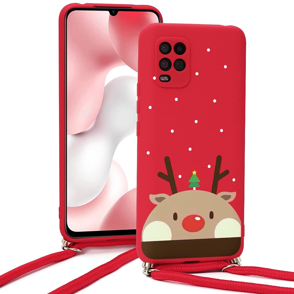 Yoedge Cover Per Xiaomi Redmi Note 8 Pro – Custodia In Silicone TPU Con Motivo 3D Cervo Natalizio, Rosso, Antiurto