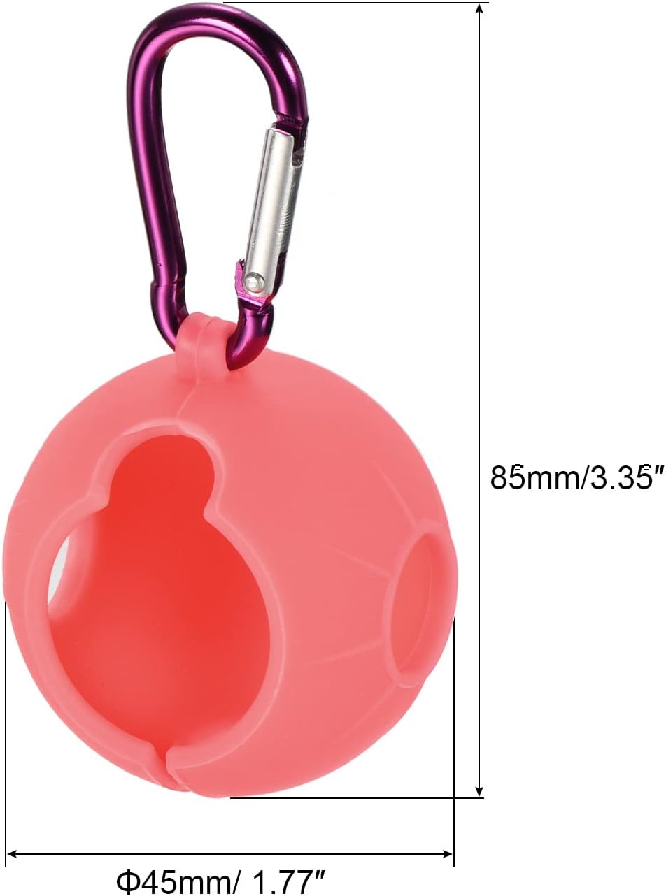 PATIKIL Golf Ball Holder, 2 Pack Silicone Carrier Protective Portable Sleeve with Buckle for Golf Bag Belt Pink - Image 3