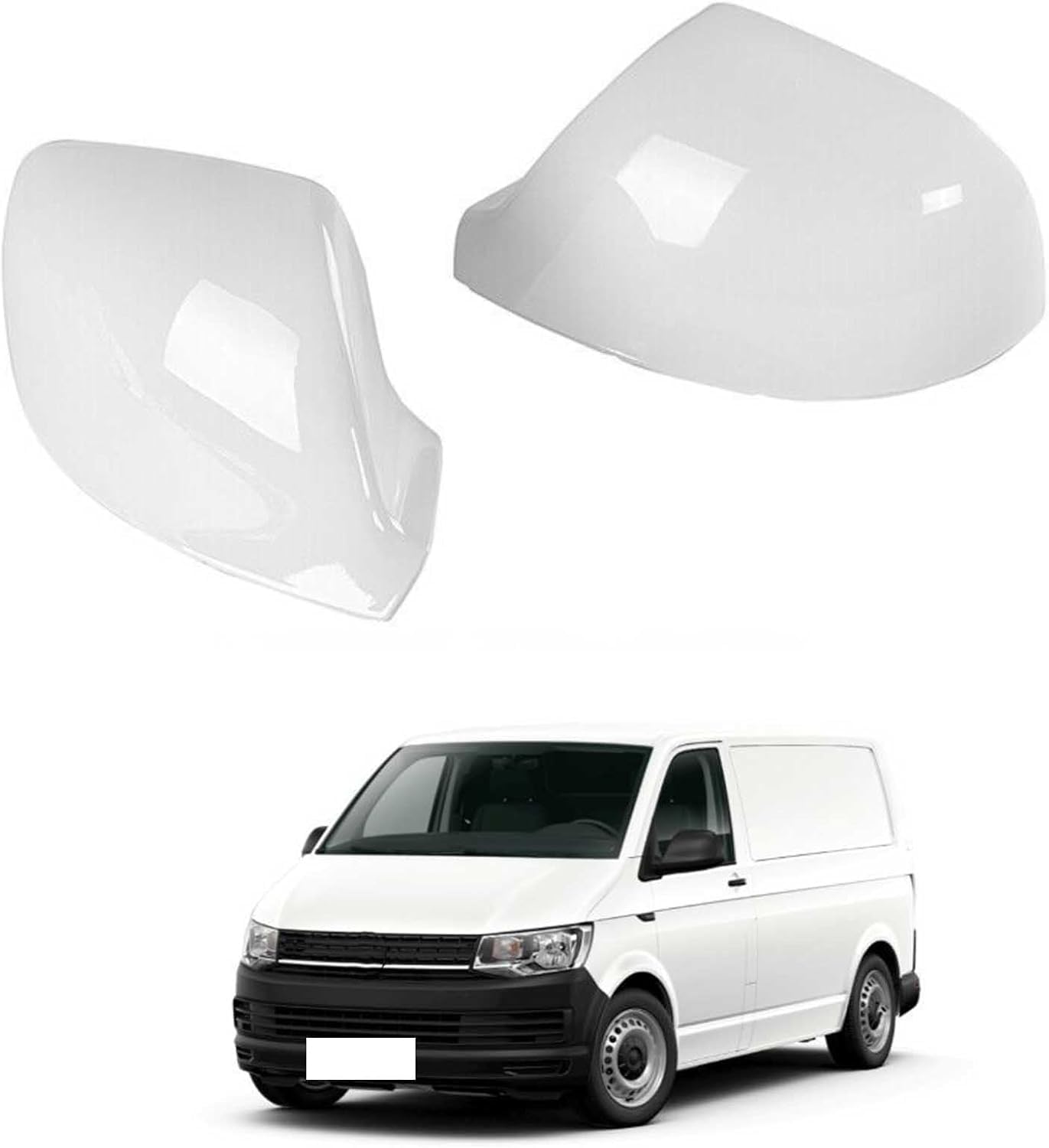 XJPGHA Wing Mirror Covers Caps for Volkswagen Transporter T6 2016-2019, Sturdy Durable Cover Housing Door Mirror Vehicle Accessory Rearview Side Covers,White