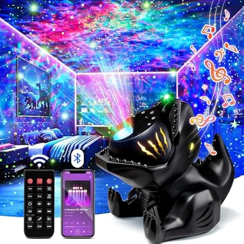 Galaxy Projector for Bedroom, Cool Dino+169 Lightings+22 White Noises Star Projector Galaxy Light Projector for Bedroom, 5.3 Bluetooth Speaker Star Projector Lights for Bedroom, Kids Projector Gifts Cover