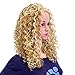 SWACC 20-Inch Long Big Bouffant Curly Wigs for Women Synthetic Heat Resistant Fiber Hair Pieces with Wig Cap (Strawberry Blonde/Bleach Blonde Highlights-27H613)