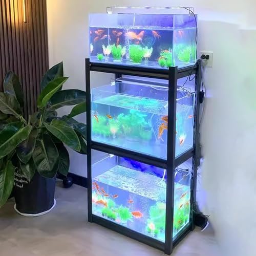 Soporte de exhibición ajustable de tortuga para múltiples peceras, estantes de terrarios con marco de acero para granja y soporte decorativo para plantas acuáticas