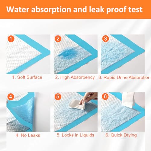 Image of Aurora Pet Dog and Puppy Pee Pads with 5-Layer Leak-Proof Design and Quick-Dry Surface for Potty Training, Super Absorbency, Regular 18x24 Inch (100 Count) - Blue & White