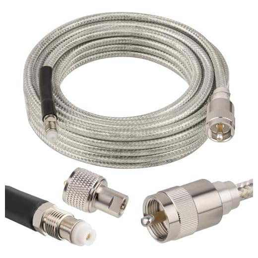 MOOKEERF CB Coax Cable 18ft,Low Loss RG8X Stranded Core CB Antenna Cable with PL-259 and FME/PL259 Male Connector - 18 Foot