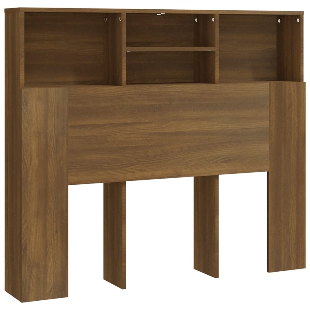 vidaXL Headboard Cabinet Home Indoor Bedroom Bookcase Headboard Cabinet Wooden Storage Bed Backboard Footboard Furniture Bed Accessory Brown Oak โ image 1