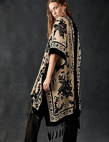 Image of MJ SERECA Women's Casual Long Velvet Kimono