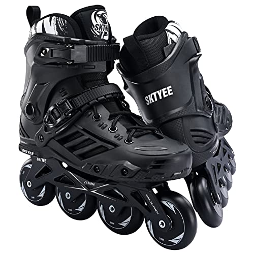 Sktyee Professional Inline Skates For Women And Men, High Performance Roller Skates Adult, Comfortable Breathabl Speed Racing Skates With Washable Lining, Beginner, Black, 39 / Men6.5/Women7.5 #TOP1