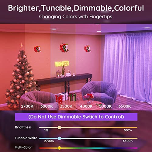 Khsuin 16W BR30 SMART LIGHT BULBS Bright Smart Light Bulbs 16W 130W Equivalent 1600 Lumens 2700K-6500K Tunable Br30 Wifi Color Changing Light Bulb Works With Alexa Google,Recessed Alexa Light Bulb,Dimmable Flood Smart Bulb,4 Pack thumb #3