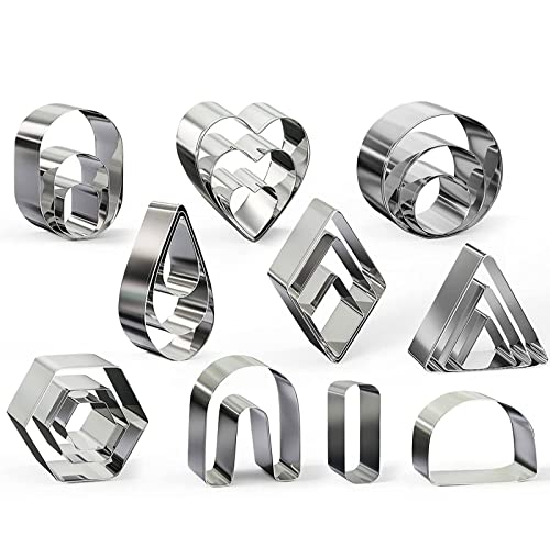 14Polymer Clay Tools And 24Pcs Cutters Earring Jewelry Metal Cutters Acrylic Roller Rolling Pin With Thickness Rings Tissue Blade Sculpting Making Supplies Slicer Knife Dotting Accessories Press #TOP3