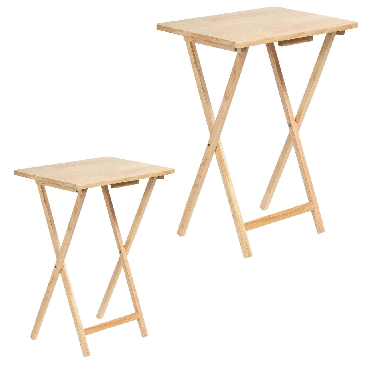 zeeyrak Premuim Qaulity set of 2 Folding Side Table Sturdy & Stable End Table, Space Efficient Small Coffee Table, Practical Uses Sofa Table/fold Away Table/Living Room Oak Side Table