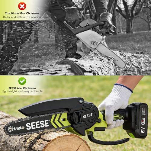 SEESE 6-Inch Lightweight Cordless Chainsaw