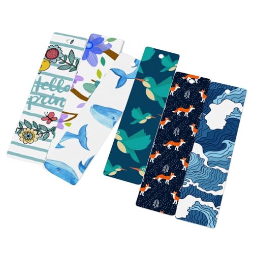 Marque-page bleu et vert aquarelle en lot de 6 : une idée cadeau utile pour la fin d'année