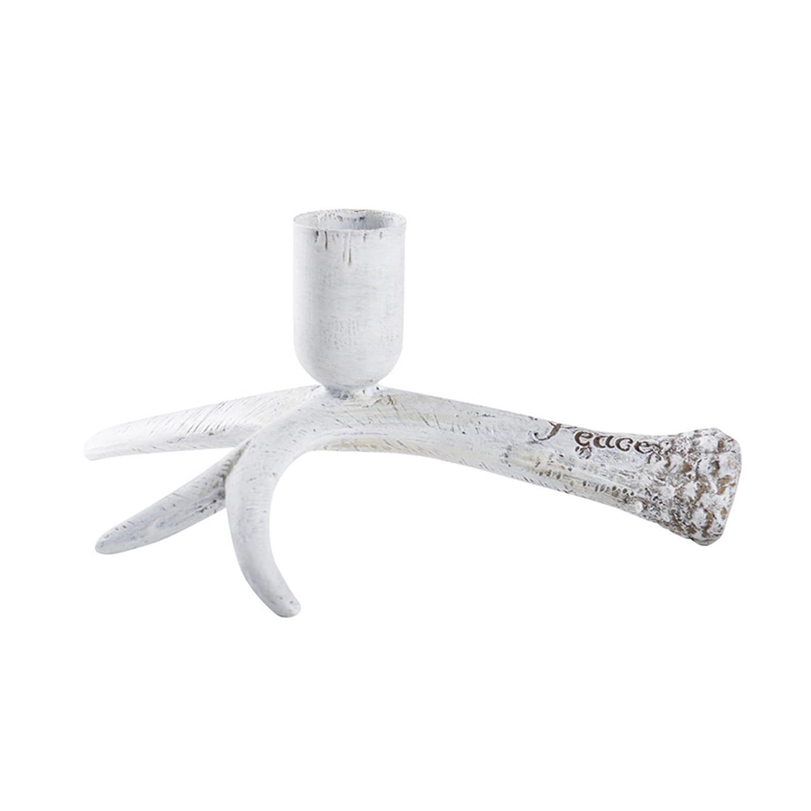 WEILWH Resins Deer Horn Shape Holder Elegant Pillar Candlestick for Wedding Christmas Table Centerpieces Stand Unique Holder