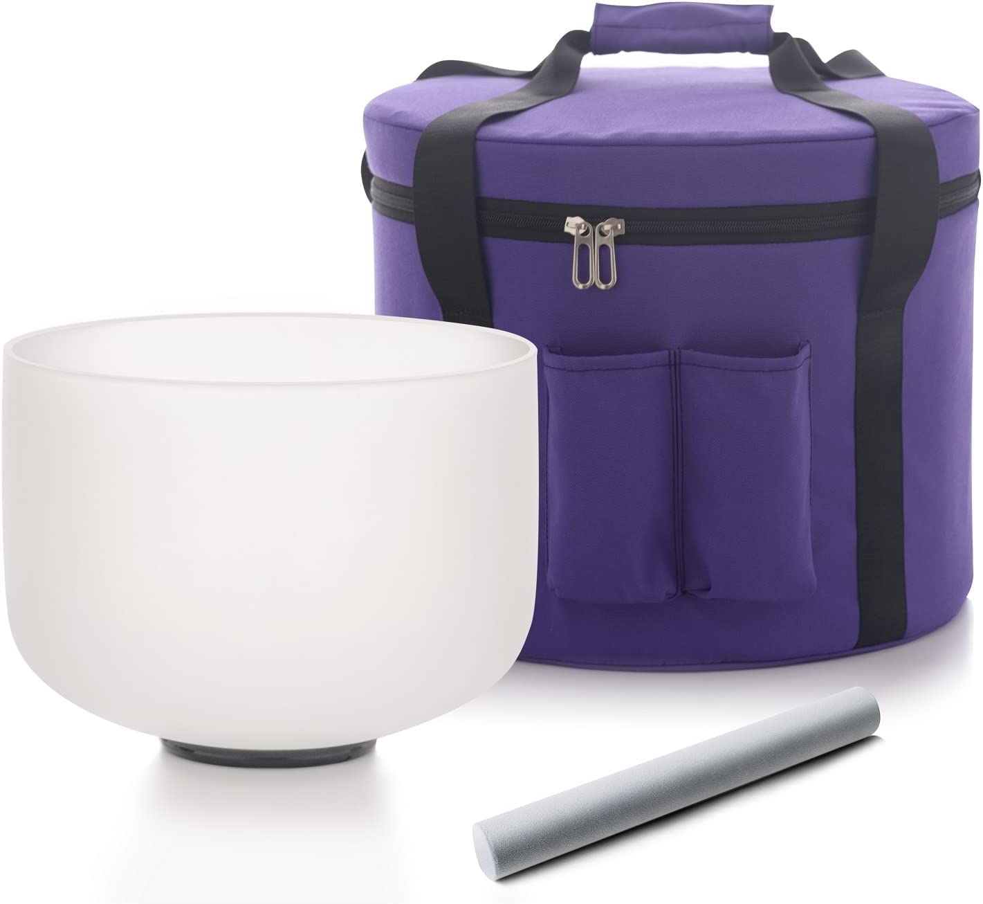 Hye-eun Kryształowa misa dźwiękowa F Note Heart Chakra 8 cali z torbą do przenoszenia instrumenty perkusyjne (20 cm) Sound Bowl Kryształowa miska do uzdrawiania terapii dźwiękowej Instrument muzyczny