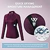 Sillictor 1/4 Half Zip Running Top Women Long Sleeve T Shirts Thermal Ski Base Layer Womens Sports Tops Gym Hiking Cycling Climbing Base Layers Breathable High-Wicking Durable Soft Red 92506 L #3