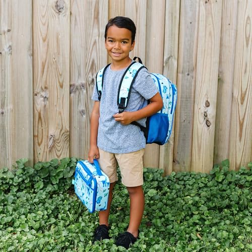 Image of Wildkin JumpOff Jo 15-inch Kids Backpack - Durable, Adjustable, Ideal for School - Blue Dino