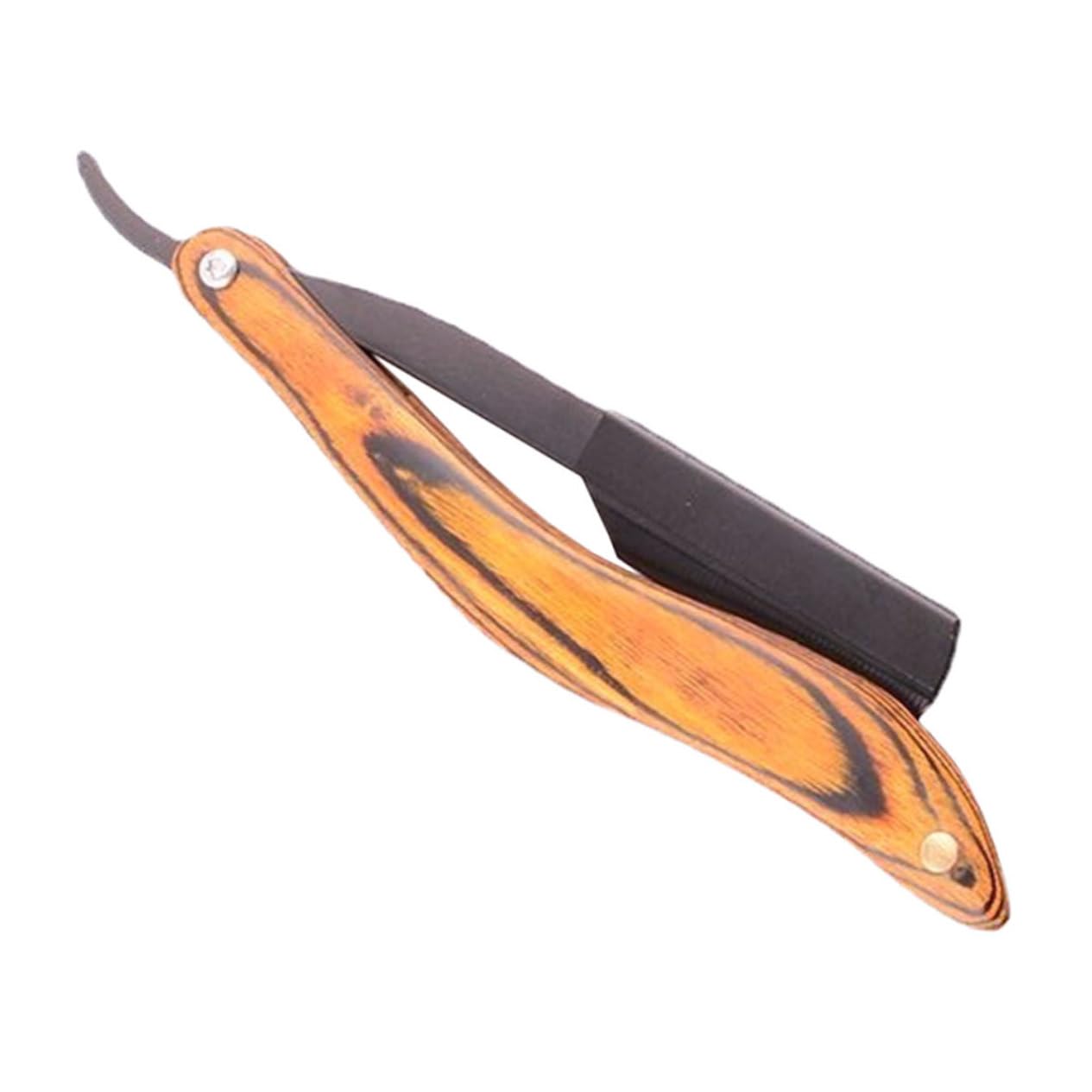 FOMIYES Wood Handle Folding Razor for Men Portable Travel Shaving Razor for Beard