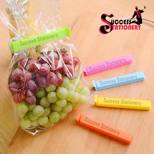 Image of Success Stationery Packet Sealer Clip Set of 36 | Clips for Packet Sealing | Bag Clips for Food Storage | Airtight Packing Sealer for Kitchen | Multicolour 3 Sizes