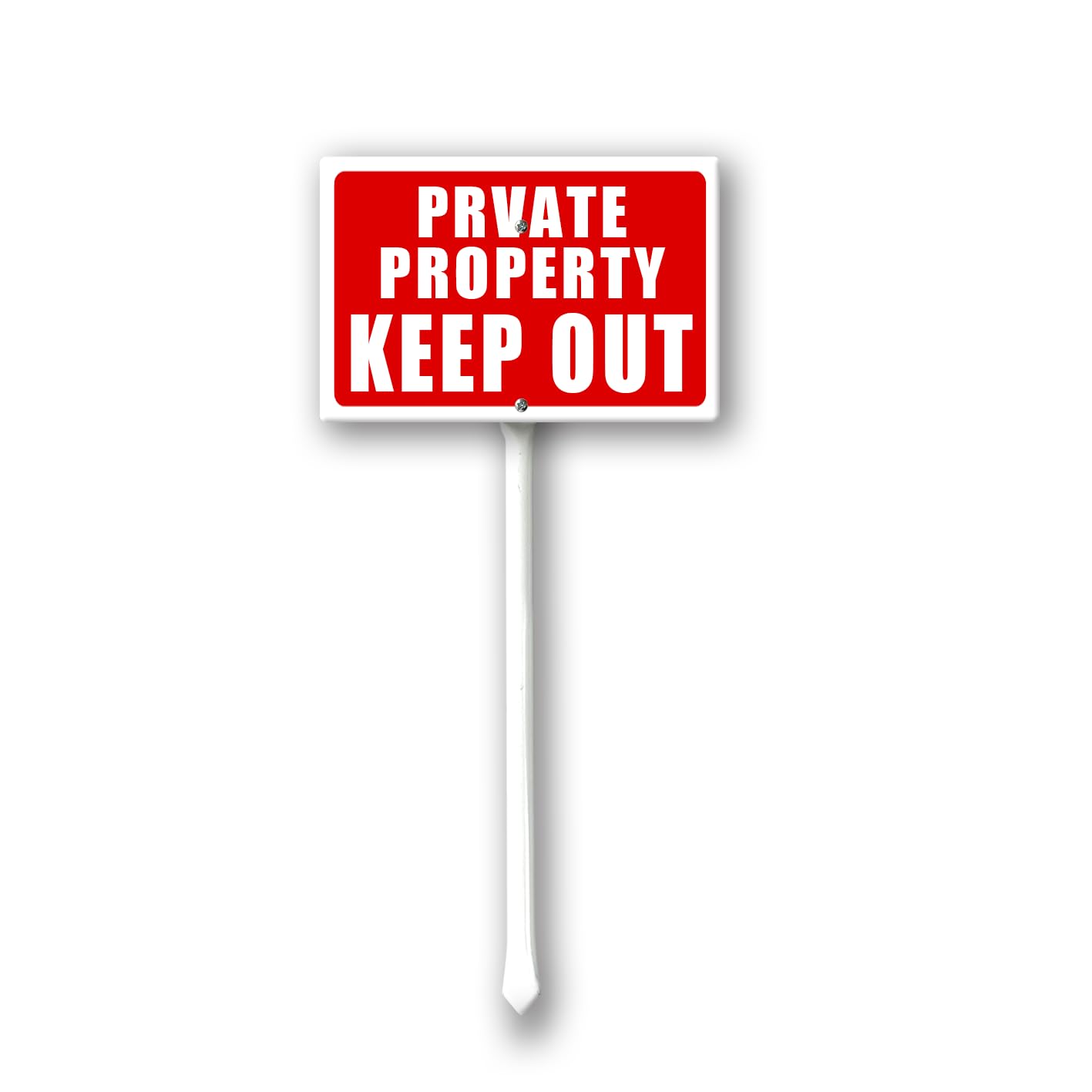 Private Property Keep Out Sign, 12" x 8" Yard Sign with Stake, Easy to Mount, Lawn Sign