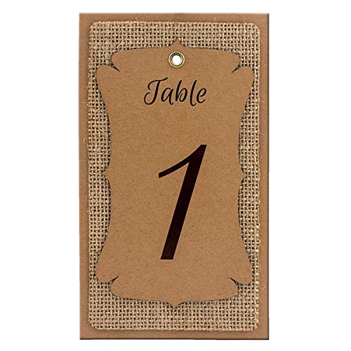 Summer-Ray TABLE-NUMBER-HANG-TAG-$P Summer-Ray Handmade Table Number Kraft-Burlap-Kraft Triple Layer Wine Bottle Table Number Hang Tags thumb #3
