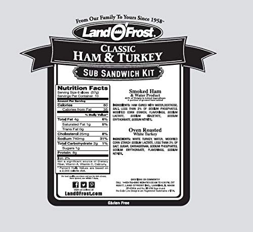 Land O'Frost Premium Sub Kit, Smoked Ham Oven-Roasted Turkey, 20 Oz, Pack Of 1
