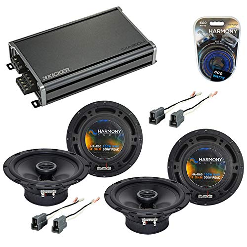 Compatible with Mazda 323 1990-1994 Factory Speaker Replacement Harmony (2) R65 & CXA300.4 Amp (Renewed)