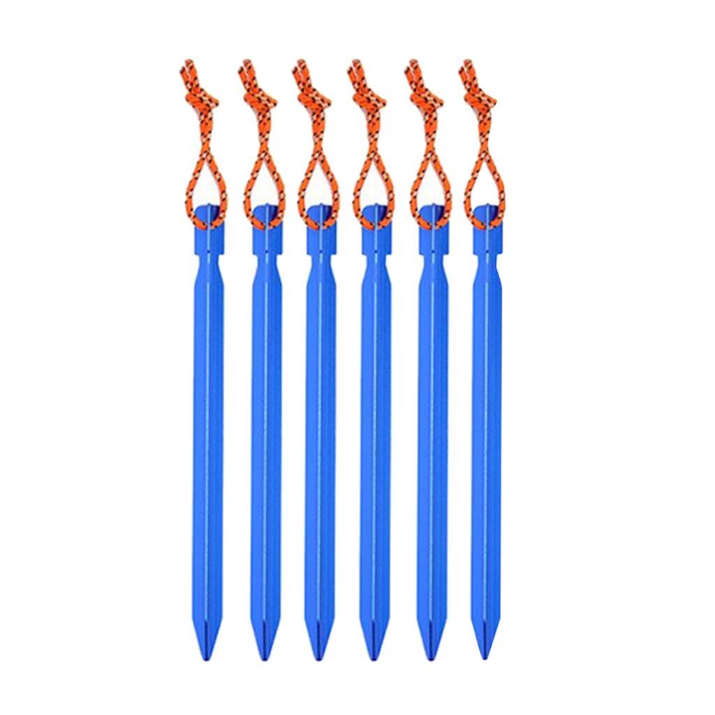 LOSA 6Pack Heavy Duty Aluminum Tent Stake Y-Beam Tent Peg Tent Nails Blue-image-24