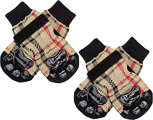 rutschfeste Hundesocken Indoor Anti-Rutsch Socken für Hunde und Katzen Atmungsaktive Haustier Pfotenschutz, Doppelseitiges Anti-Rutsch Pfotenschutz Traktion Dank Silikon-Gel (M) Cover