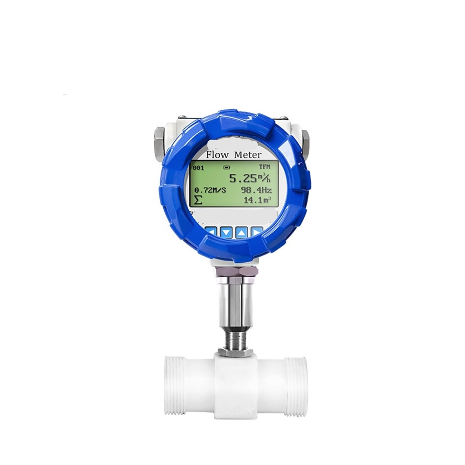 KSZHZYMGX Turbine Flowmeter and Liquid Water Flow Meter Sensor Sulfuric Acid Digital Display(DN40)