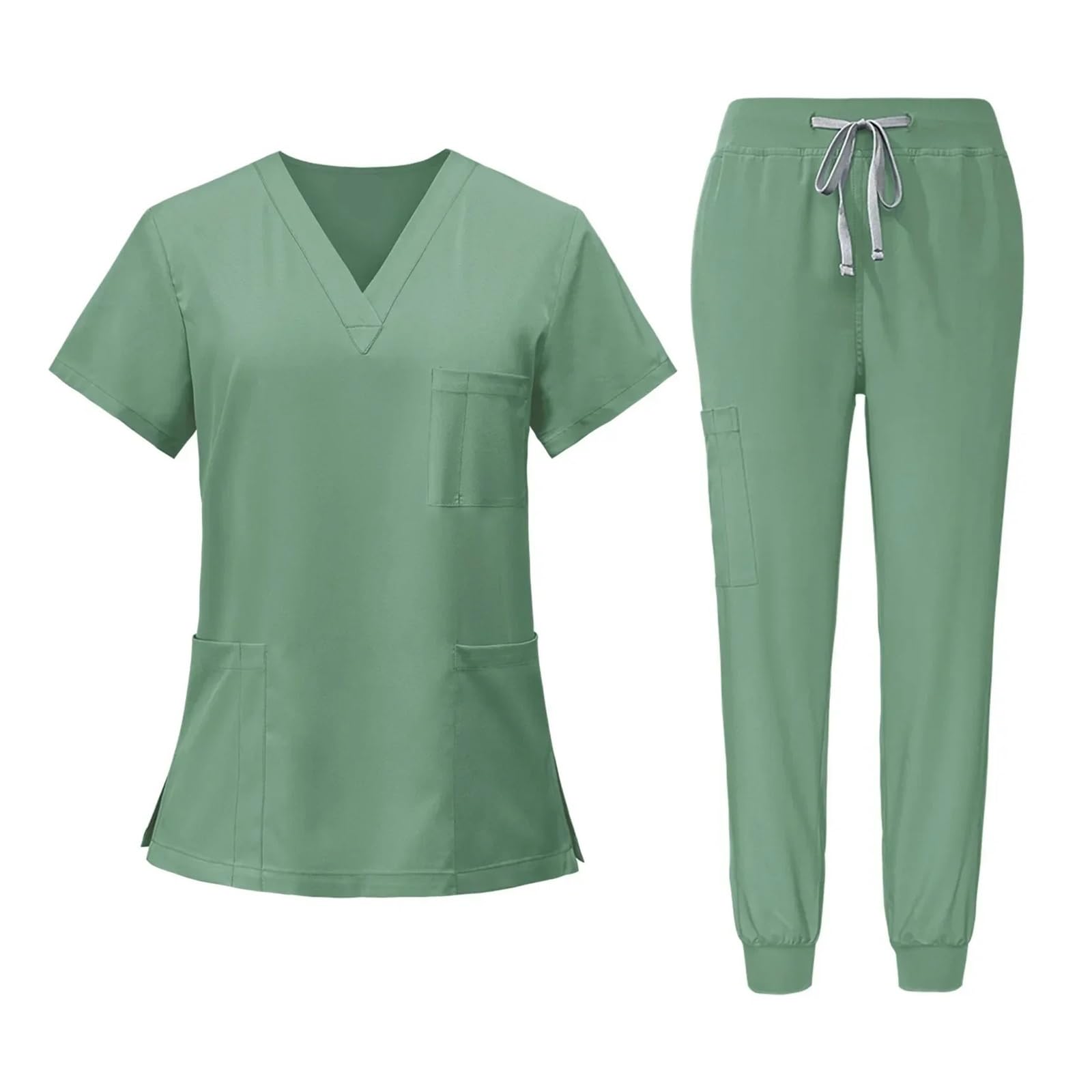 Uniforme Sanitario Hombre Uniforme de Enfermera de Farmacia de Manga Corta Unisex Multicolor, Ropa de Trabajo for médicos de Hospital, Uniformes dentales y orales(42109-light Green,XL)