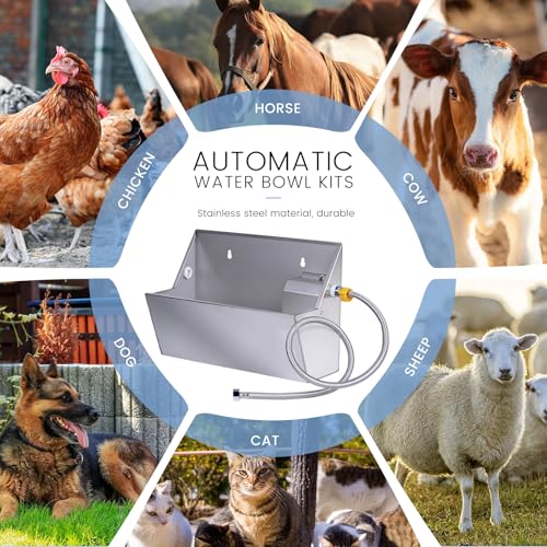 Muduoban TOLVWT Automatic Water Dispenser For Dogs,2.1Gal Outdoor Dog Water Bowl With Float Valve,304 Stainless Steel Automatic Pet Waterer thumb #7
