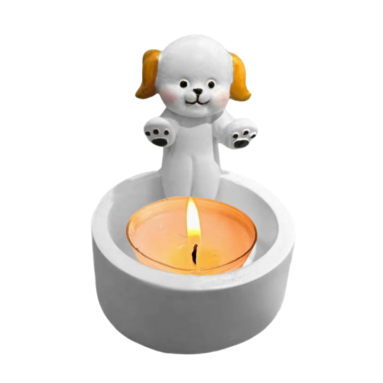 Portacandele per Cani, Portacandele con Zampe riscaldanti per Cani, Decorazione portacandele per tè Forma di Coniglietto dei Cartoni Animati, Regalo per Gli Amanti dei Cani