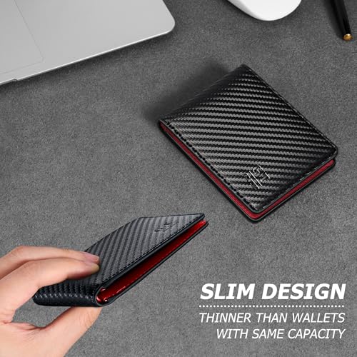 Image of Gostwo Mens Wallet RFID Blocking Slim Minimalist Bifold Wallet with ID Window & Business Card Holder, Thin Front Pocket Design, Stylish Wallet for Men, Teen, Boyfriend, Husband