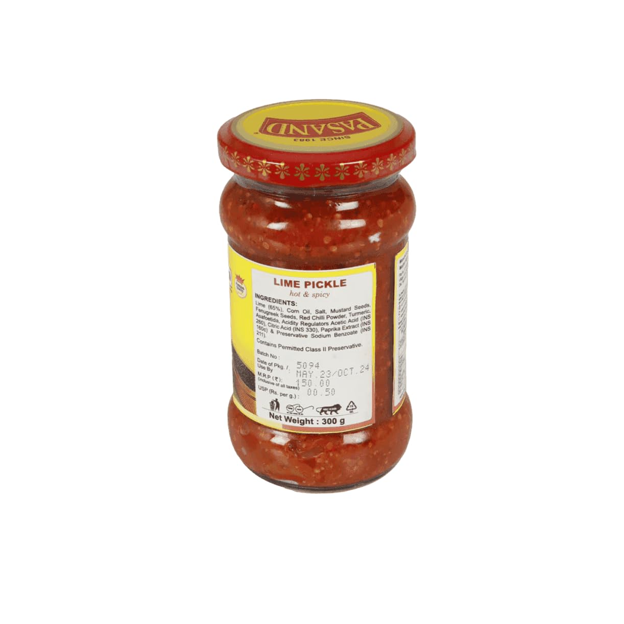 Pasand Lemon Pickle (hot & spicy nimboo pickle) | 300 gms Glass Jar | Traditional & Home-Made Taste | Real Ingredients, 100% Vegetarian 4