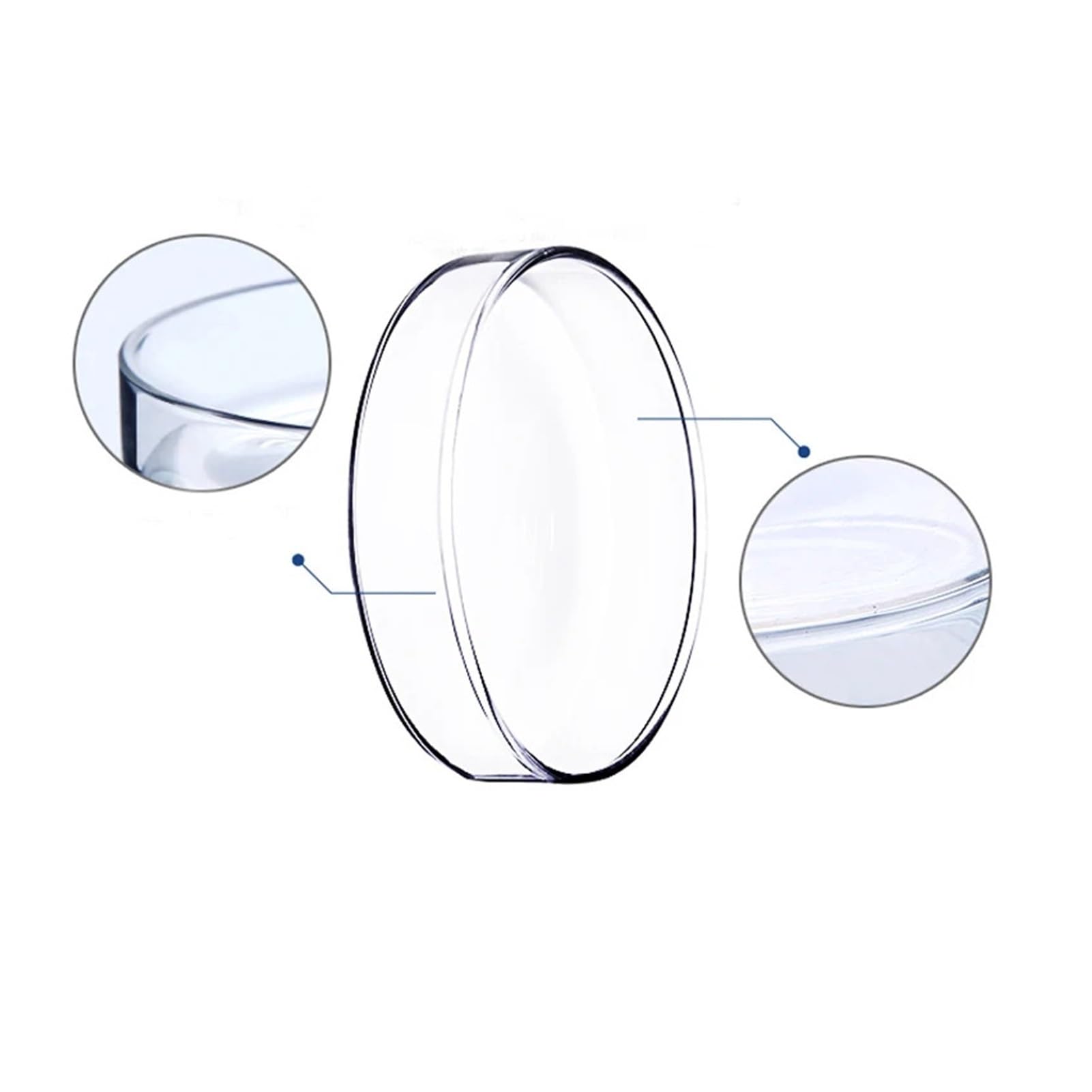 Paquete de 10 unidades de placa de Petri de vidrio, placa de cultivo bacteriano, vidrio de borosilicato, equipo de laboratorio de química(75mm 10 pieces)