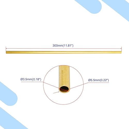Miniatura 2 de Aopin - Tubo redondo de cobre (latón, 0.138in, diámetro de 0.217in, tubo de cobre hueco, 11.811in, 1.181in, 1.181in, 1.181in de longitud, para tubos
