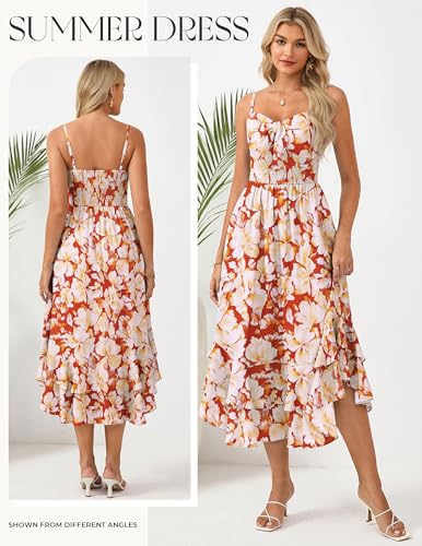 Image of GRACE KARIN Womens Maxi Floral Sundresses Summer Beach Boho Dress Spaghetti Strap Dresses Casual Fashion Clothes with Pockets
