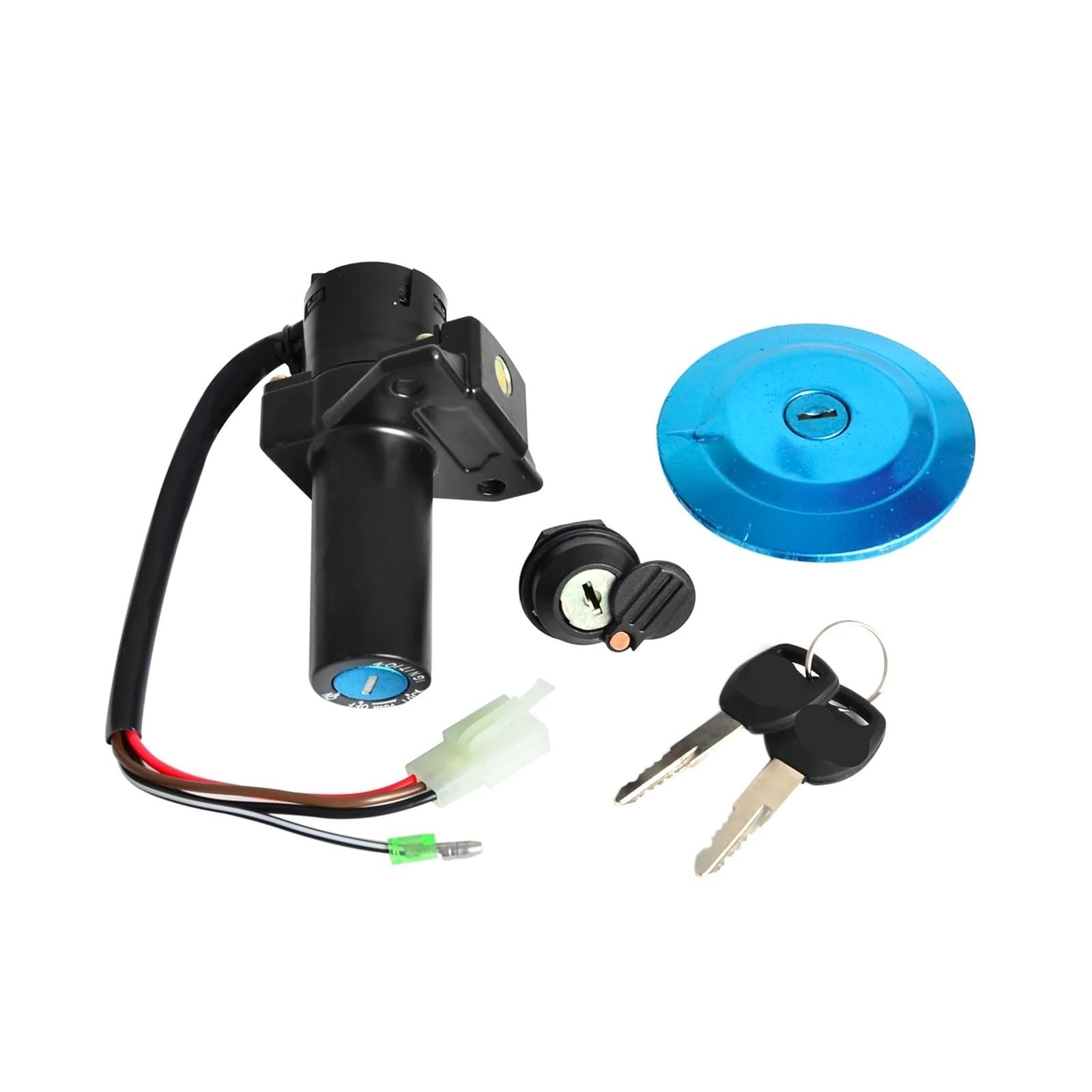 Bloqueo De Encendido para Yamaha YBR125 2002-2014 2015 2016 2017 2018 2019 2010 2011 2012 2013 Conjunto De Bloqueo Interruptor Encendido Tapa Combustible Cerradura Asiento Interruptor