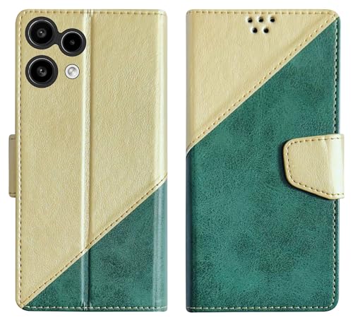 Image of SBMS Flip Cover for Nothing Phone (3a) Lite Back Cover Case with Magnatic Closure | Genuine Leather Finish | Inbuilt Stand | Card & Money Pocket | Wallet Style Flip Back Case Cover (MultiGreen)