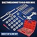 80 PCS Tap and Die Set SAE and Metric, Standard and Metric Threading Tool Kit for Internal and External Threads, Tap & Die Sets with Wrenches for Automotive, DIY, and Metal Repair
