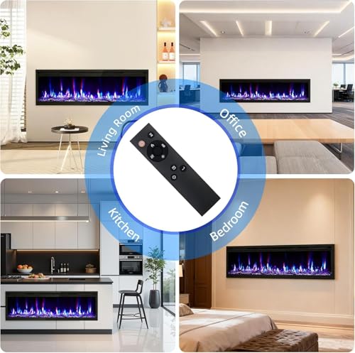 Image of GarveeTech 80 inch Electric Fireplace Recessed and Wall Mounted