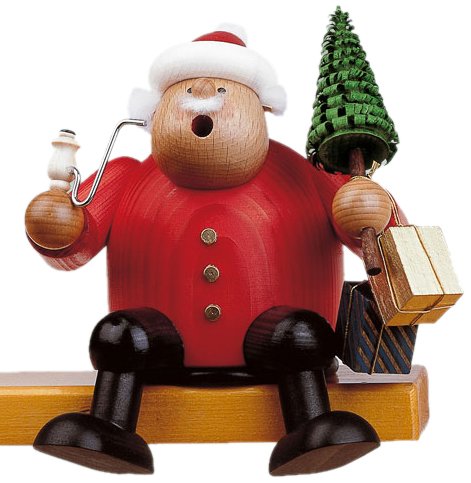KWO Sitting Santa German Christmas Incense Smoker Handcrafted Erzgebirge Germany