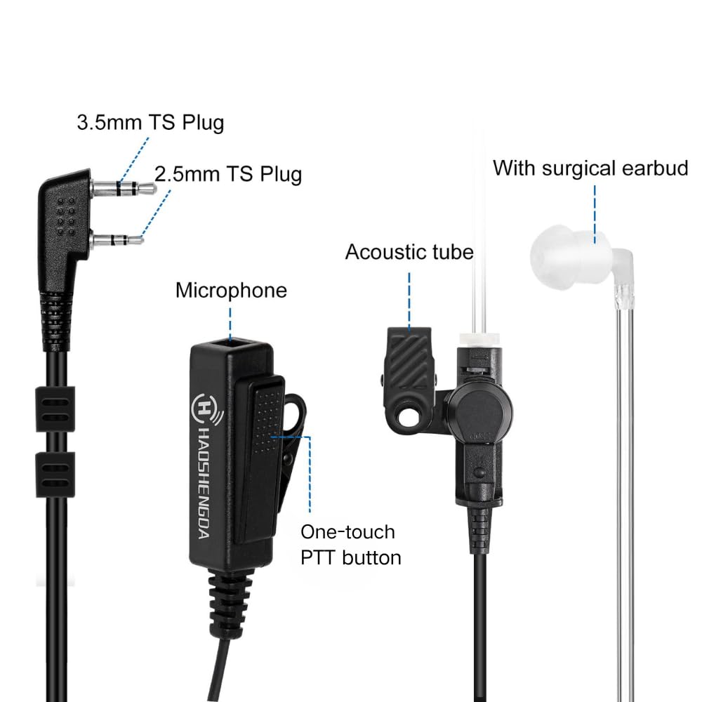 Amazon.com: Walkie Talkie Earpiece with PTT/Mic Compatible for